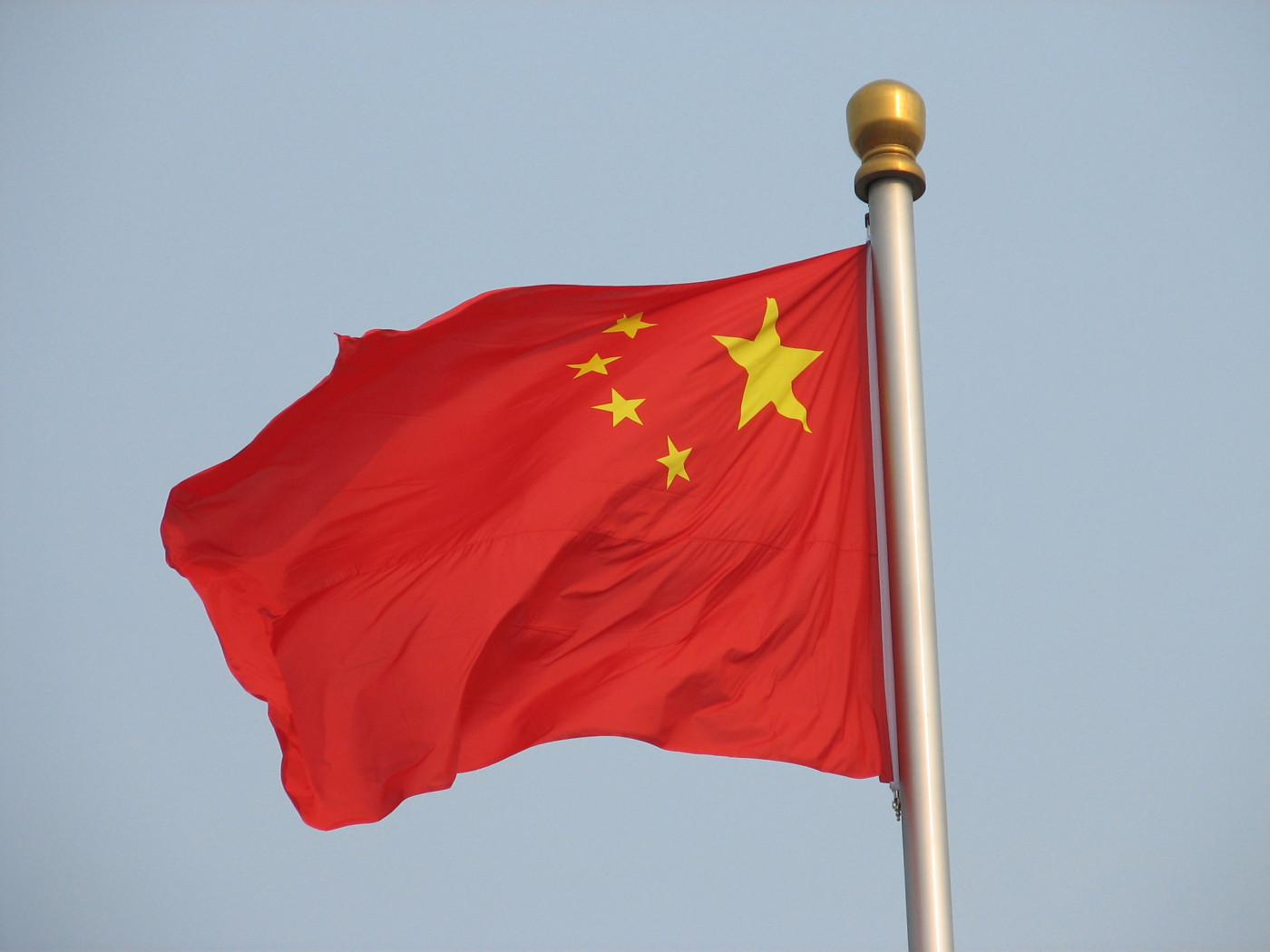 bandeira da china flamulando
