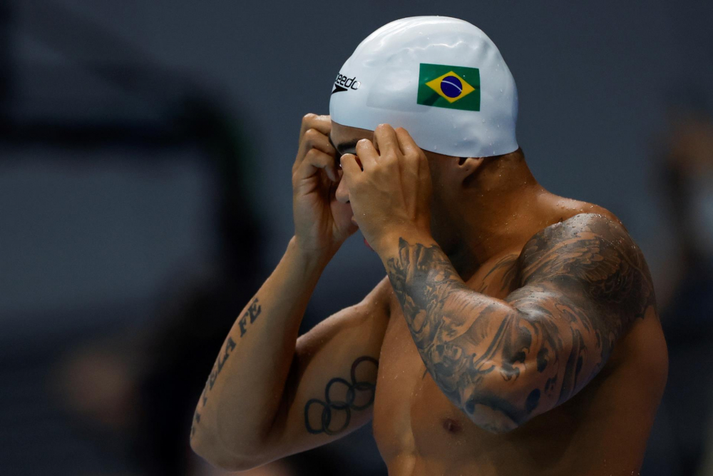 Gabriel Santos não conseguiu se classificar para as semis da prova 100m livre na Tóquio 2020