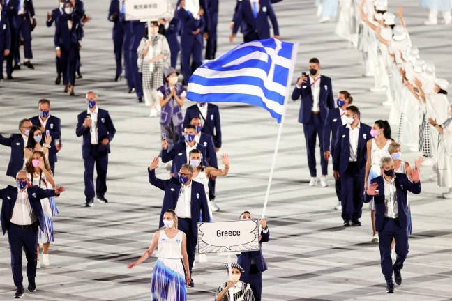 Delegação grega participa do Desfile das Nações