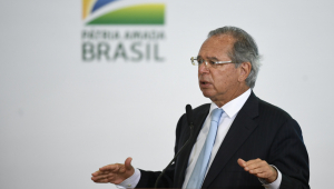 Paulo Guedes durante Solenidade alusiva à Sanção da Lei de Capitalização da Eletrobrás