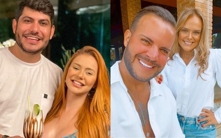 Montagem com as fotos de Mirela Janis e Yugnir e com Filipe Duarte e Nina Cachoeira