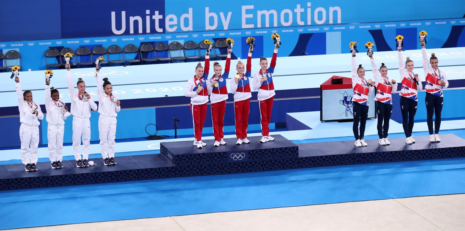 A Rússia venceu na ginástica feminina por equipes
