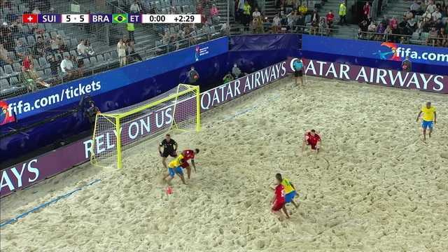 O Brasil perdeu para a Suíça na estreia da Copa do Mundo de futebol de praia