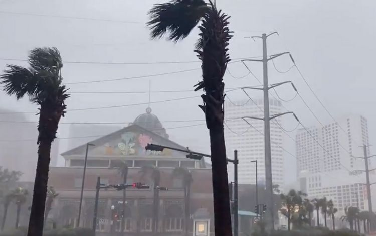 Tempestade no Estado da Louisiana, nos Estados Unidos