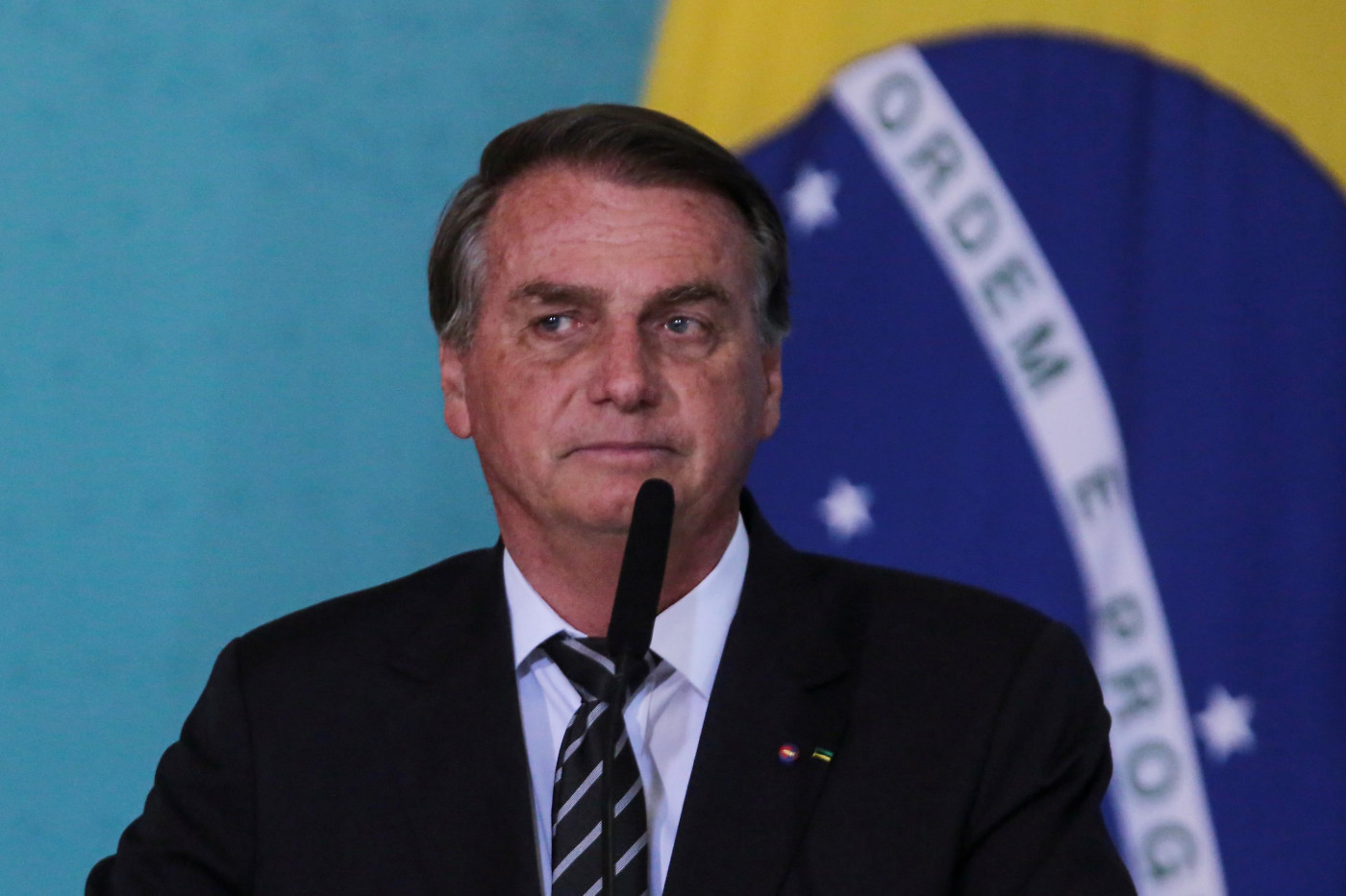 Presidente da república, Jair Bolsonaro, durante cerimônia no Palácio do Planalto