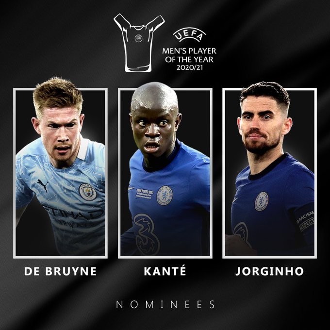 Prêmio de melhor jogador do ano da Uefa tem De Bruyne, Kanté e