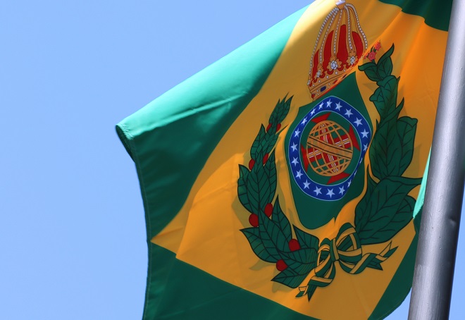 Bandeira do Brasil Império hasteada na sede do Tribunal de Justiça de Mato Grosso do Sul
