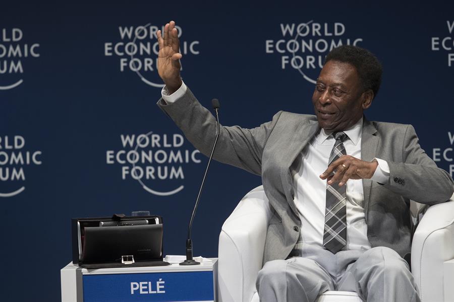 Pelé no Fórum Econômico Mundial de 2018