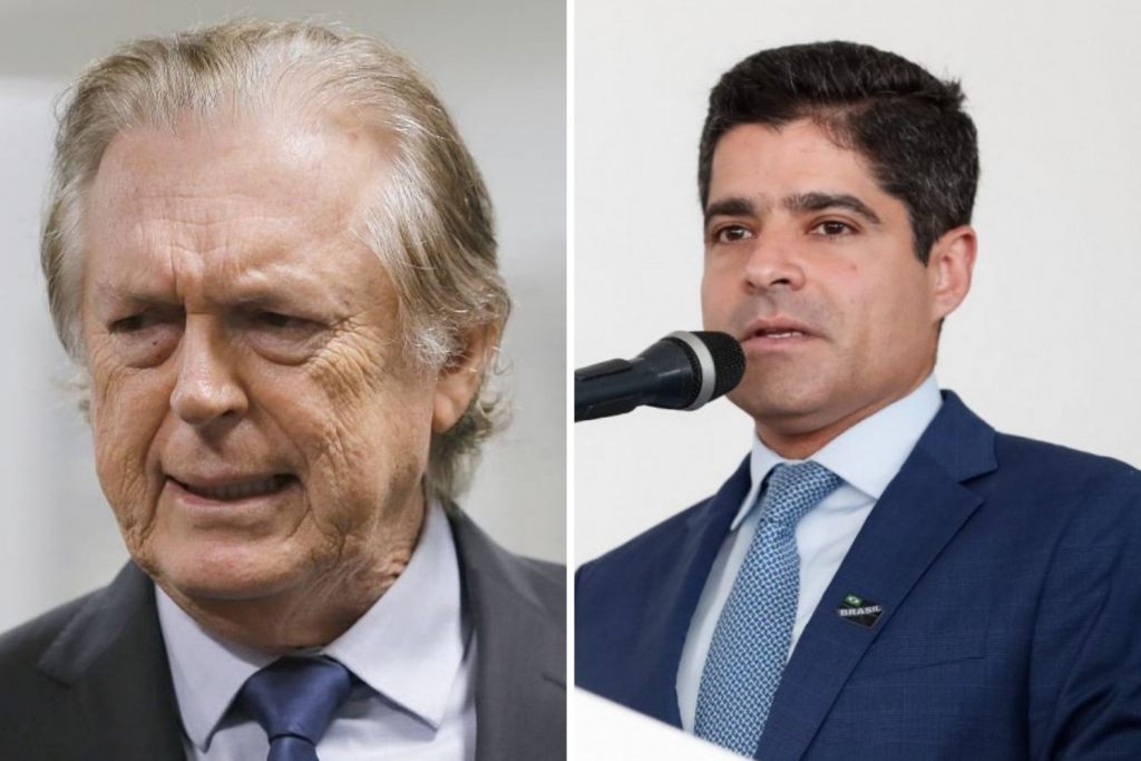 Montagem com foto de dois dirigentes partidários