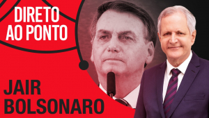 Thumb do programa Direto ao Ponto e fotos de Bolsonaro e Augusto Nunes
