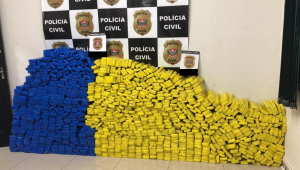 Tijolos de maconha apreendidos pela Polícia Civil de São Paulo