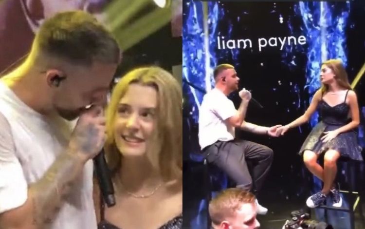 Liam Payne cantando em festa de 15 anos