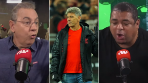 Flavio Prado e Vampeta discutiram sobre a qualidade de Renato Gaúcho, técnico do Flamengo