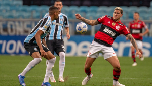 Lance do jogo entre Flamengo e Grêmio