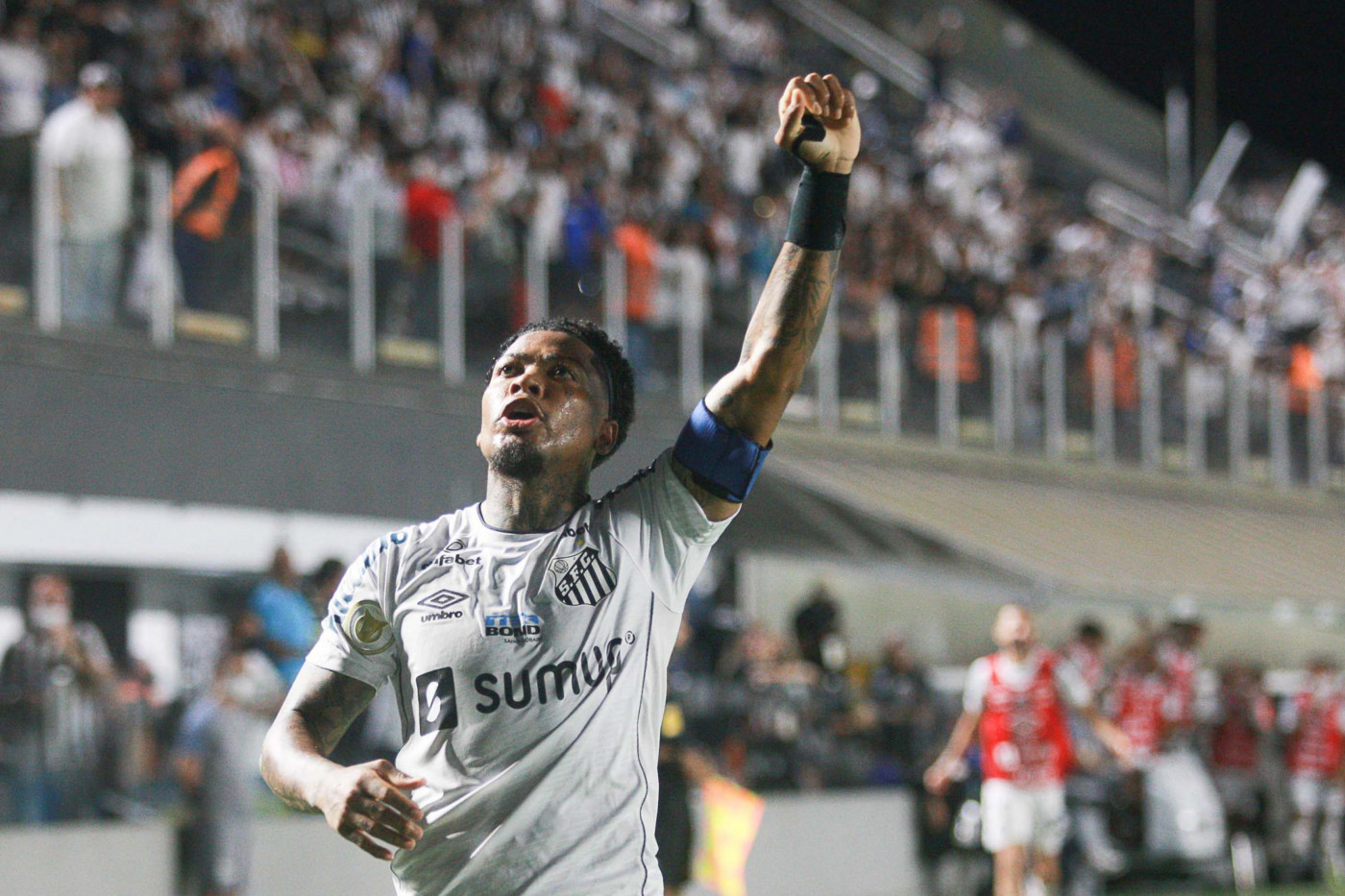 Marinho comemora gol pelo Santos contra a Chapecoense