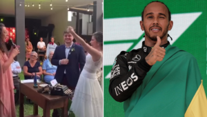 Noivos paralisaram casamento para comemorar vitória de Hamilton na Fórmula 1
