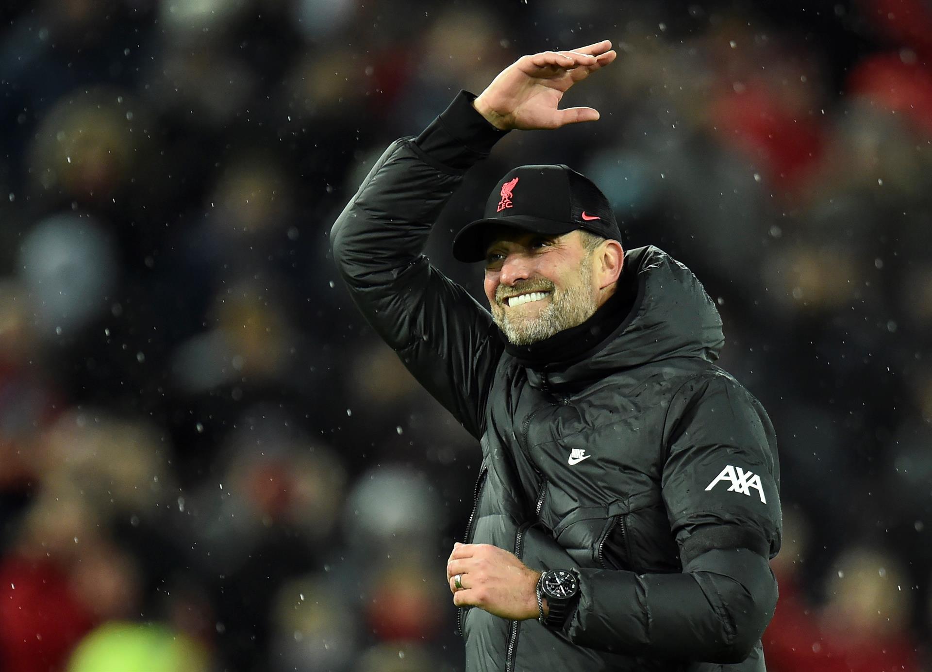 Jürgen Klopp comemorando vitória do Liverpool
