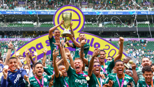 Palmeiras comemorando título da Copinha