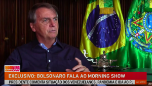 O presidente Jair Bolsonaro em entrevista ao Morning Show