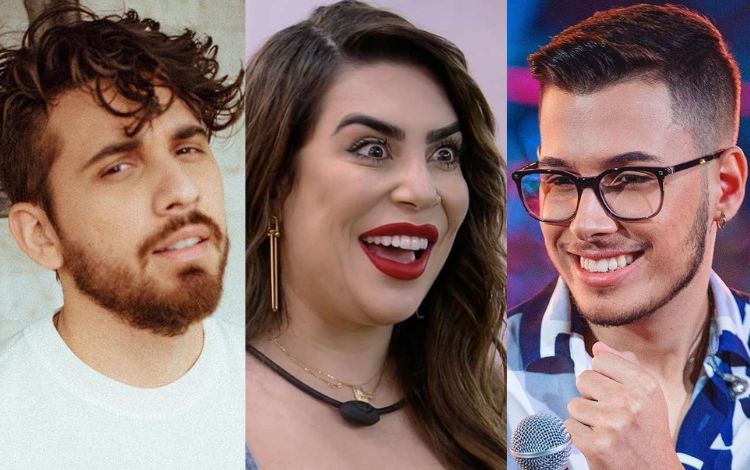 Montagem com Gustavo Mioto, Naiara Azevedo e João Gustavo