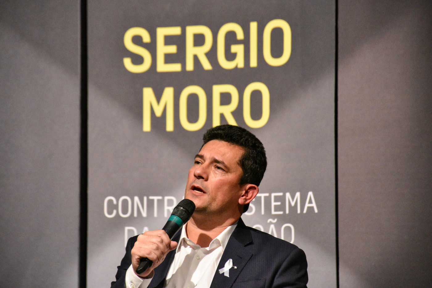 Ex-ministro Sérgio Moro, no lançamento do seu livro (Contra o Sistema da Corrupção) no Teatro Renaissance, na Bela Vista em São Paulo
