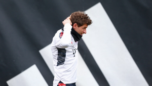 Thomas Muller durante treinamento do Bayern de Munique