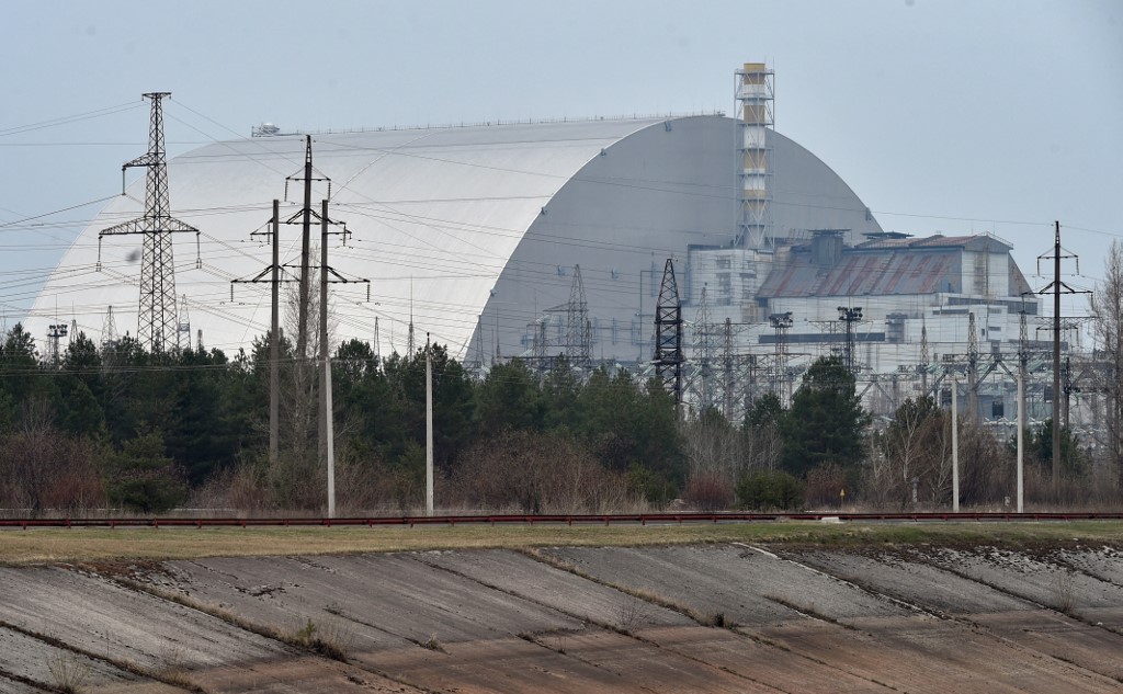 Sarcófago gigante que protege o que restou da usina nuclear de Chernobyl