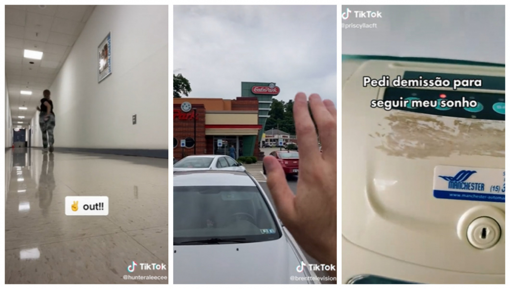 Montagem com pedidos de demissão no TikTok