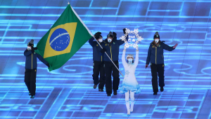 Delegação brasileira participou da cerimônia de abertura nos Jogos Olímpico de Inverno