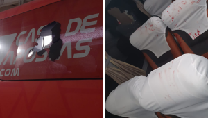 ônibus do Bahia é atacado por torcedores do Sampaio Corrêa