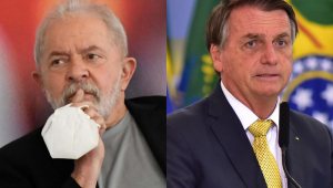 Montagem com foto de Lula e Jair Bolsonaro