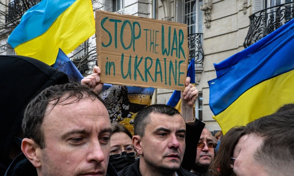 Manifestação Rússia Ucrânia