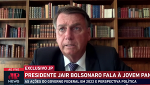 Presidente Jair Bolsonaro em entrevista à Jovem Pan