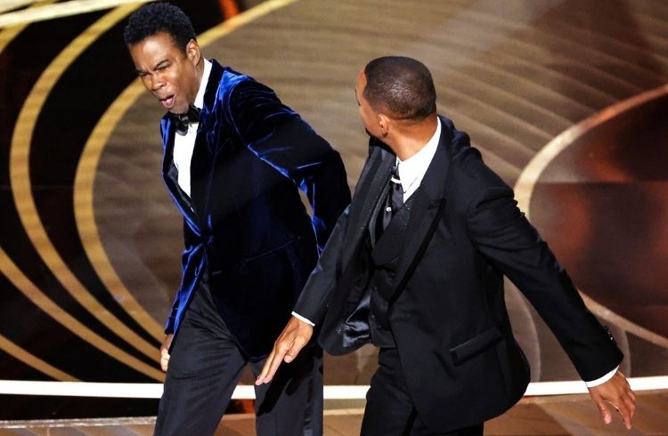 Will Smith batendo no Chris Rock no Oscar