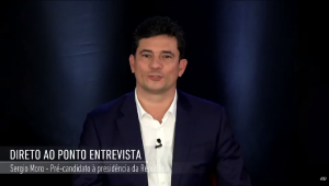 Cena da participação de Sergio Moro no "Direto ao Ponto"