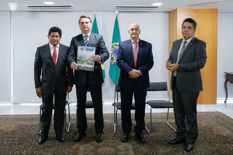 Pastor Gilmar Santos, Jair Bolsonaro, Luiz Eduardo Ramos e Arilton Moura