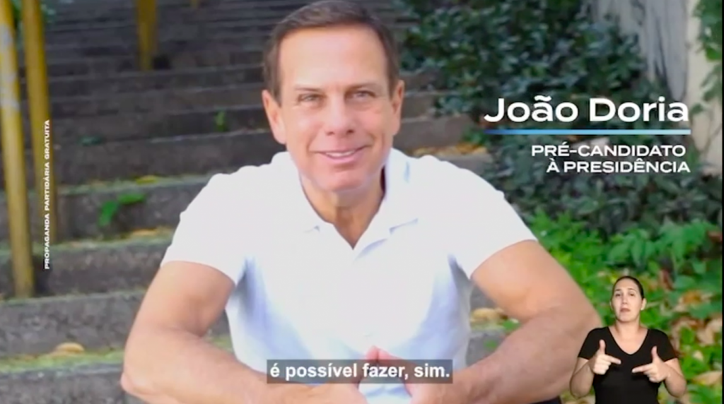 Pré-candidato João Doria em propaganda partidária do PSDB