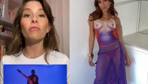 Montagem com vídeo da depurada Júlia Lcy, à esquerda, e a cantora Anitta, à direita