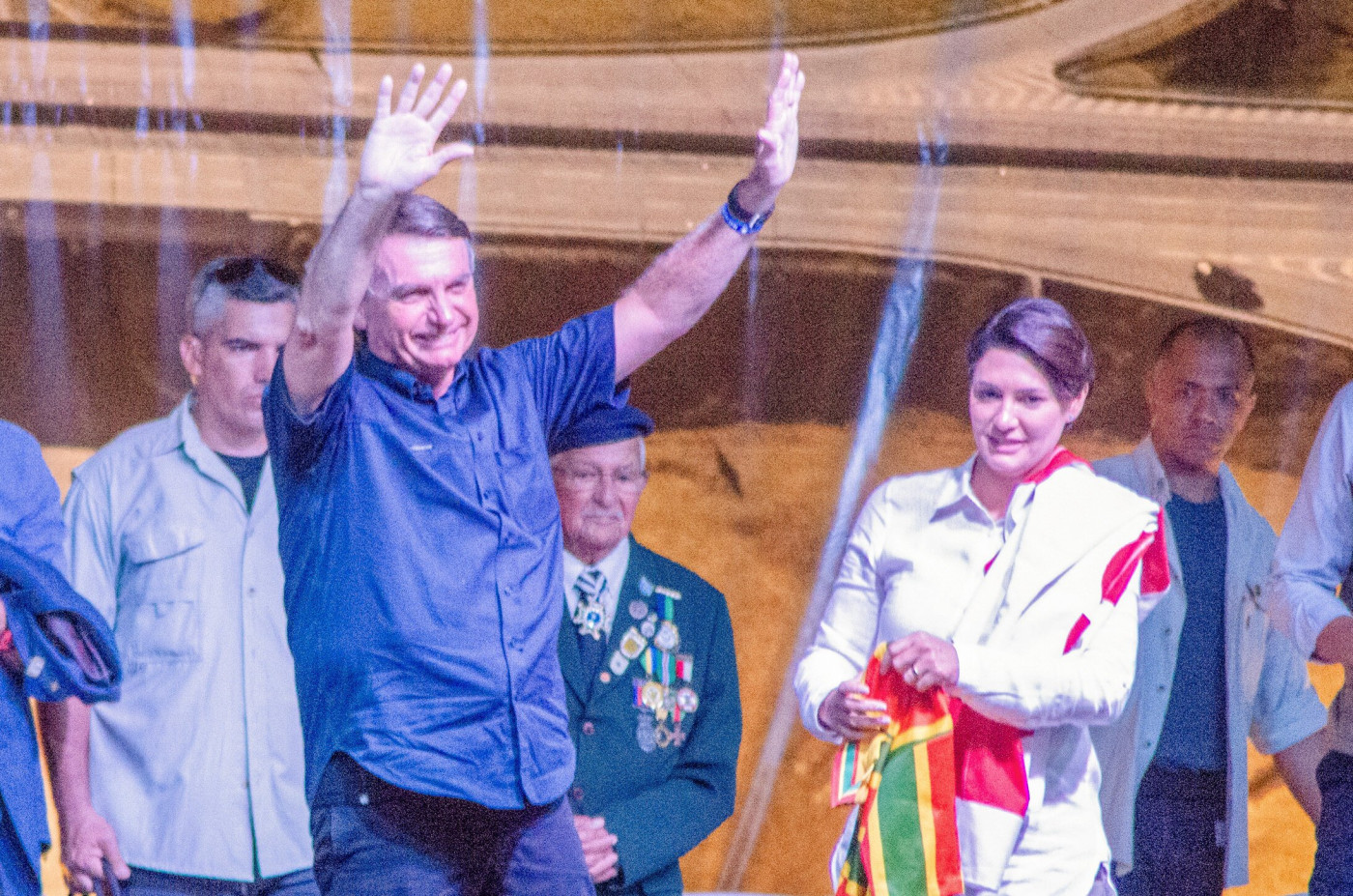 Bolsonaro durante inauguração de obras no Rio Grande do Sul