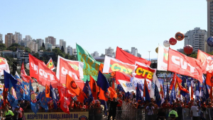 Bandeiras das centrais sindicais