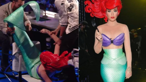 Katy Perry vestida de Ariel, de A Pequena Sereia