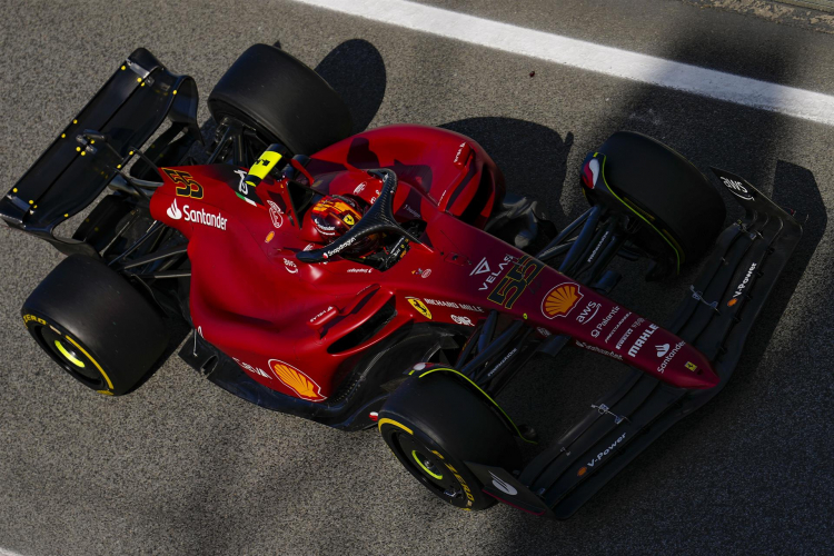 Carlos Sainz, piloto da Ferrari, durante treino livre no GP da Espanha 2022