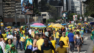 Apoiadores de Bolsonaro em manifestação na Avenida Paulista, em São Paulo