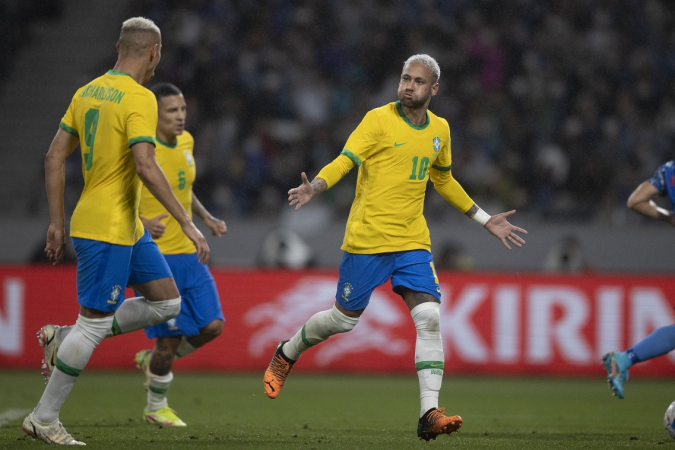 Neymar scored a penalty in Brazil's victory over Japan