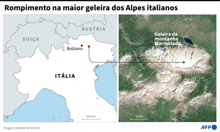 Glacier kills six people in Italy
