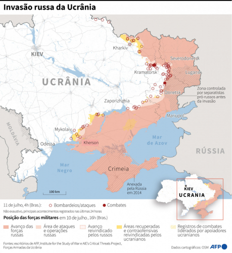 avanço russo na Ucrânia