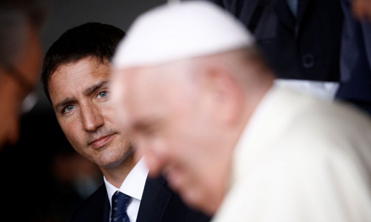Trudeau e o Papa Francisco