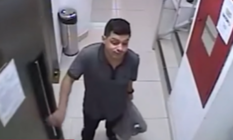 Ospina Garcia visto pelas câmeras de segurança do prédio de Sandra