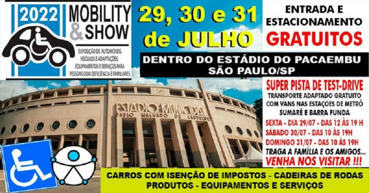 Folheto da mostra Mobility & Show, maior evento para PCD do Brasil