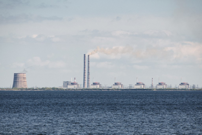 Foto tirada em 27 de abril de 2022 mostra uma visão geral da usina nuclear de Zaporizhzhia